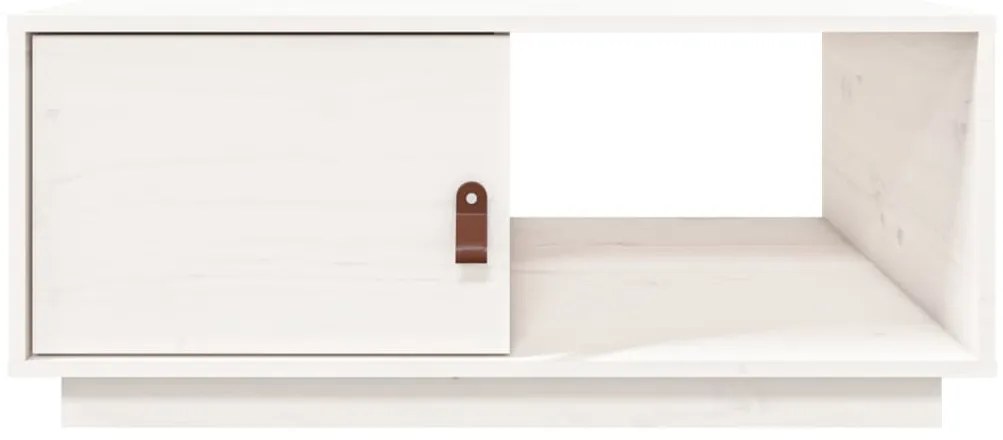 Mesa de centro 80x80x35,5 cm madeira de pinho maciça branco