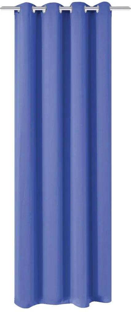 Cortinas blackout com ilhós de metal 270x245 cm azul
