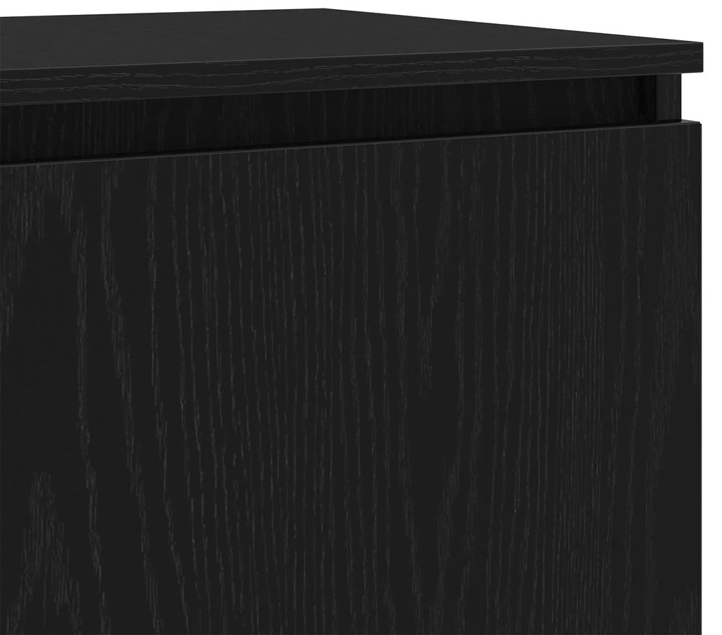 Gabinete de TV vidaXL com Luzes LED em Madeira de Carvalho Preto 140x4