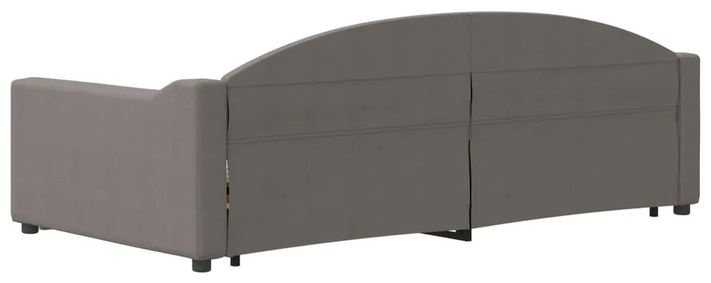 Sofá-cama com gavetão 100x200 cm tecido cinzento-acastanhado