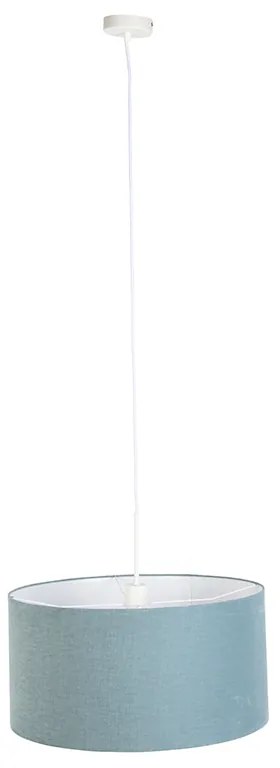 Candeeiro de suspensão branco com máscara azul 50 cm - Combi 1 Moderno