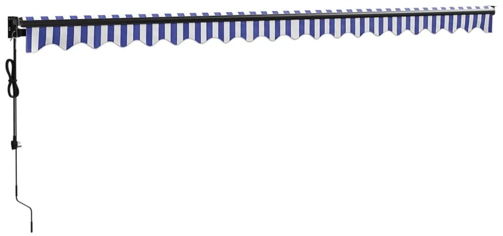 Toldo retrátil automático 5x3 m azul e branco