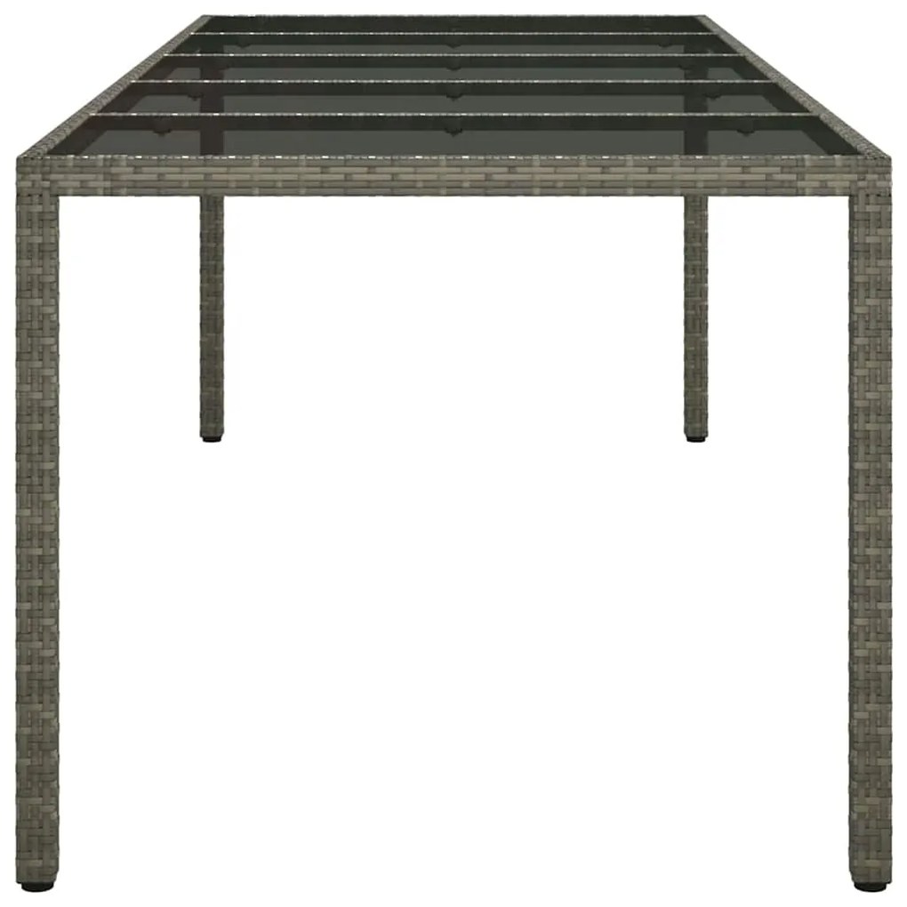 Mesa de Jantar de Jardim Cinza 250x100x75 cm Vime PE