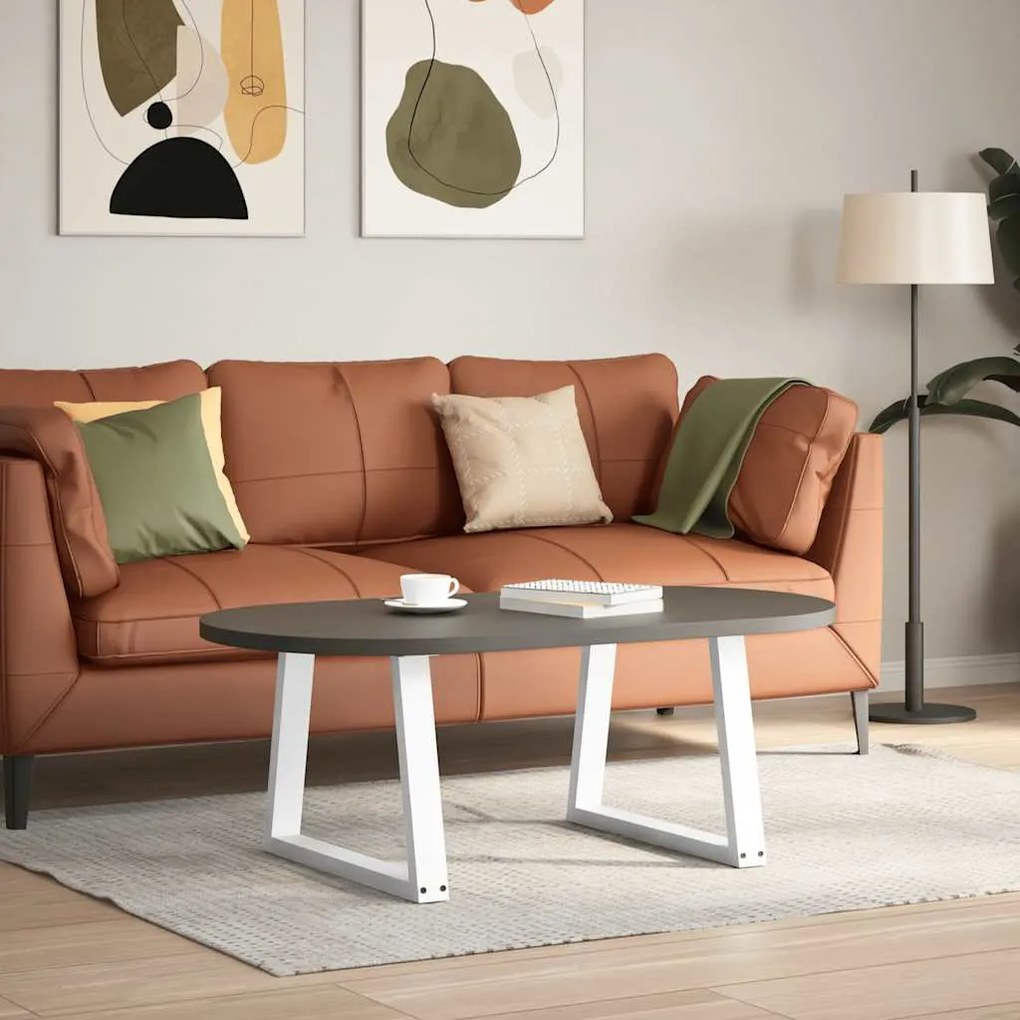 Pés para mesa de centro em V 2 peças Branco 70x(42-43,3) cm Aço
