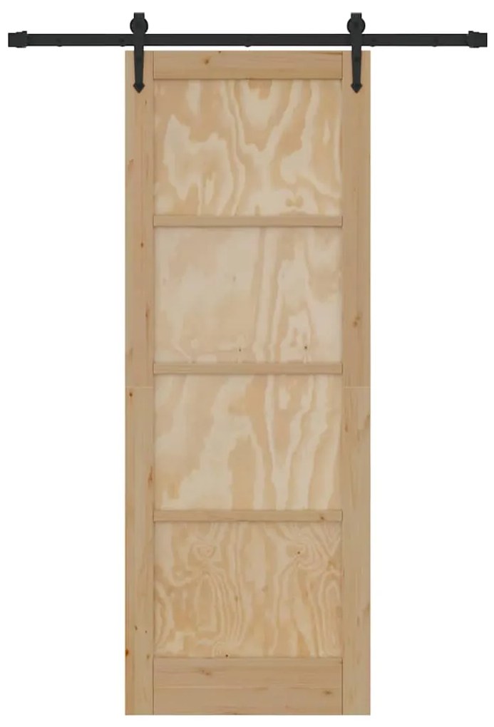 Porta Deslizante Castanho 78 x 211 cm Madeira de pinho maciça
