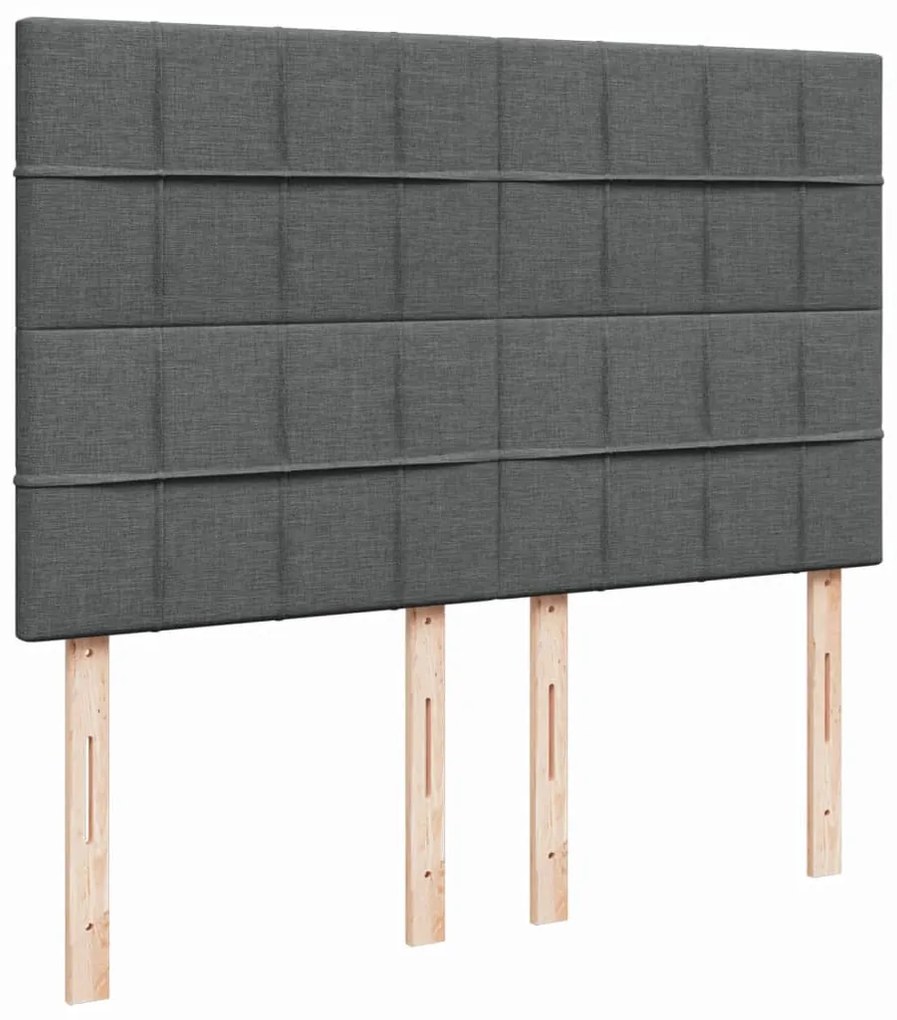Cama com molas/colchão 140x190 cm tecido cinzento-escuro