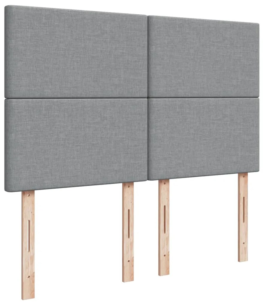 Cama com molas/colchão 140x190 cm tecido cinzento-claro