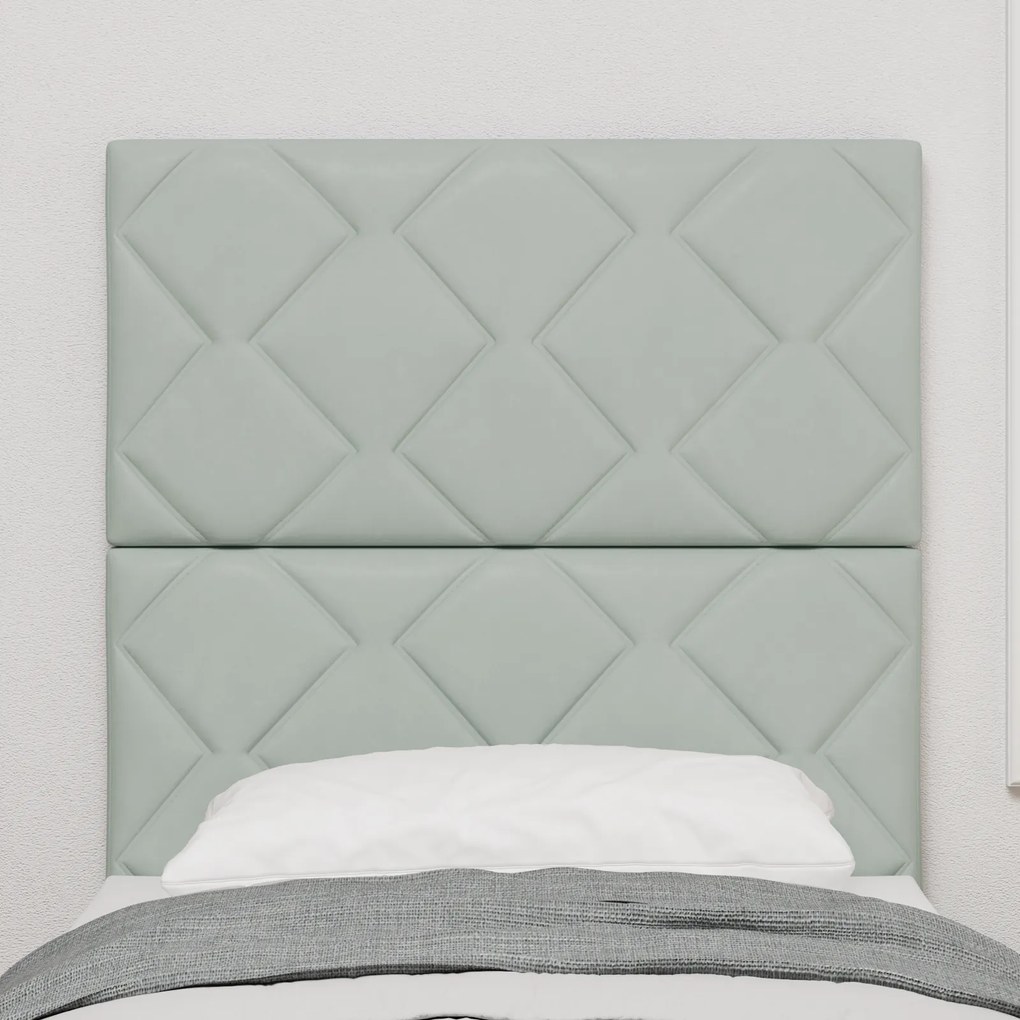Cabeceira vidaXL Design Blocos de Diamante Cinza Claro 80 cm Veludo