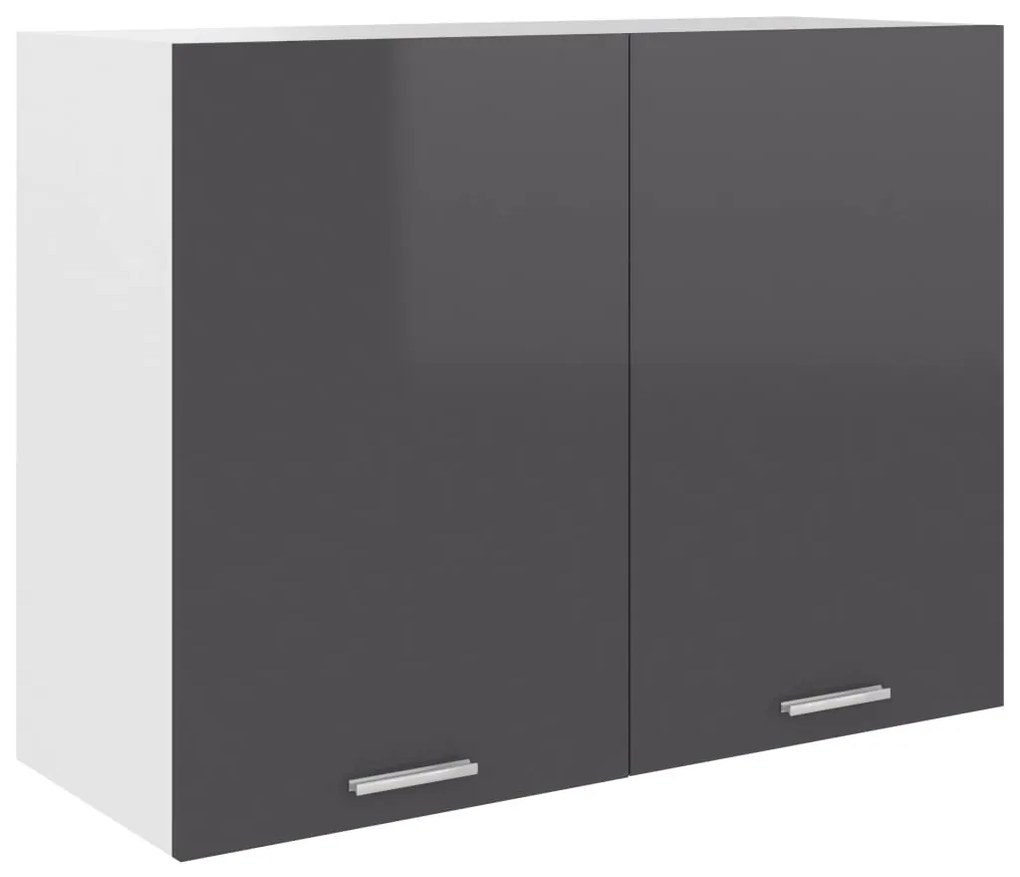 801283 vidaXL Armário de parede 80x31x60 cm contraplacado cinza brilhante