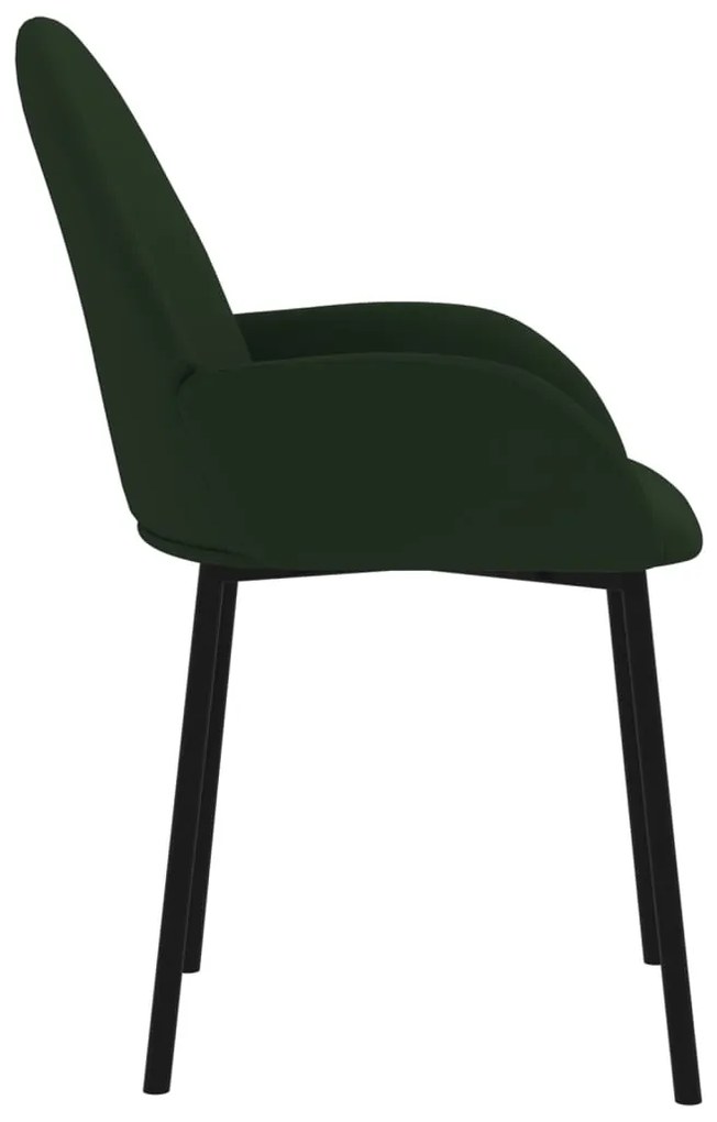 Cadeiras de jantar 2 pcs veludo verde-escuro