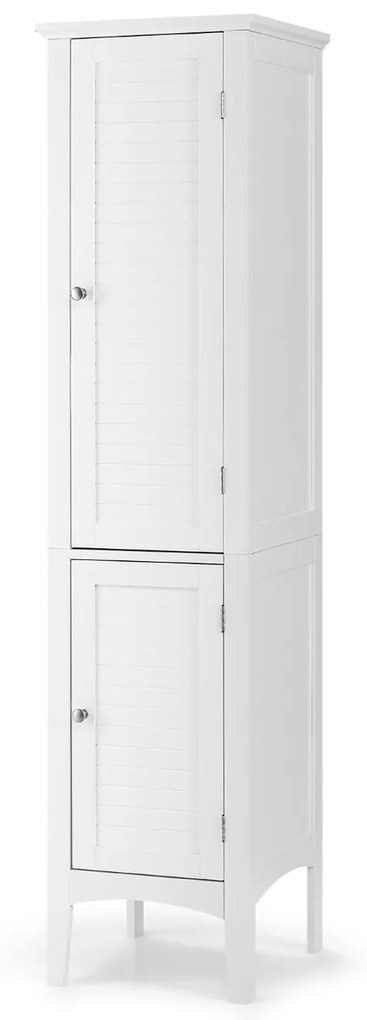 Armário de casa de banho alto com 5 níveis de arrumação estreito 37 x 37 x 160 cm Branco