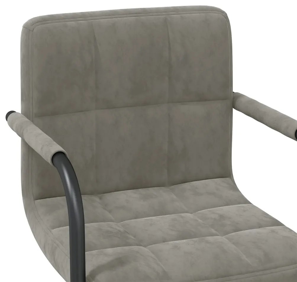Cadeiras de jantar giratórias 4 pcs veludo cinzento-claro