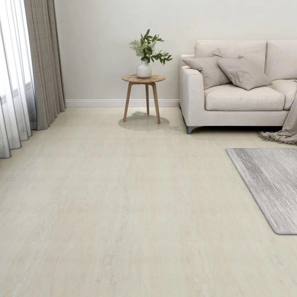 324659 vidaXL Tábuas de soalho autoadesivas 55 pcs 5,11 m² PVC creme