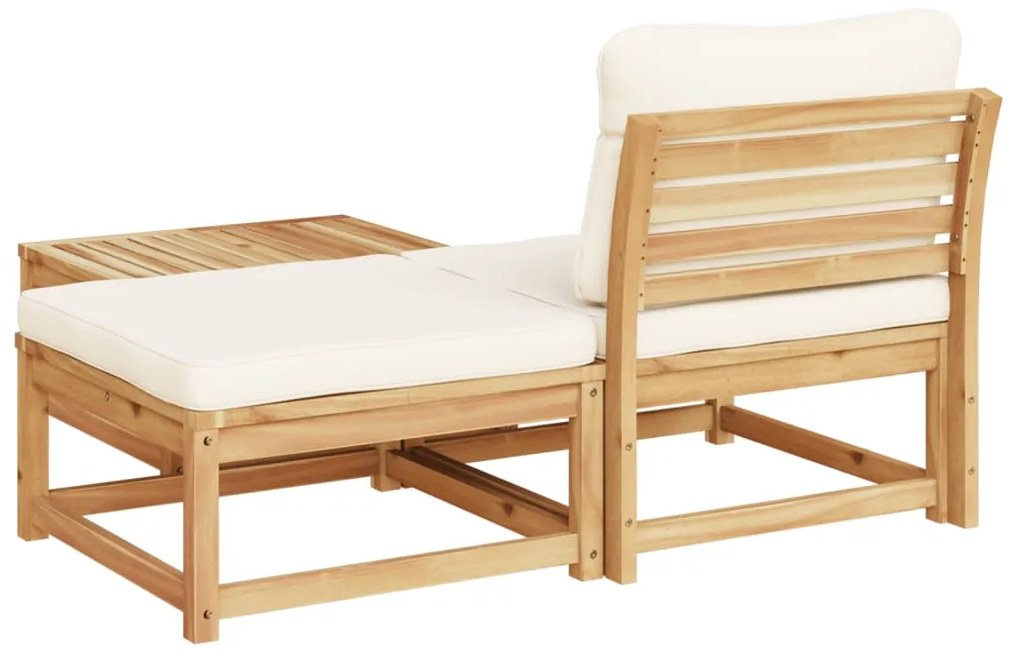 3 pcs conjunto lounge de jardim c/ almofadões acácia maciça