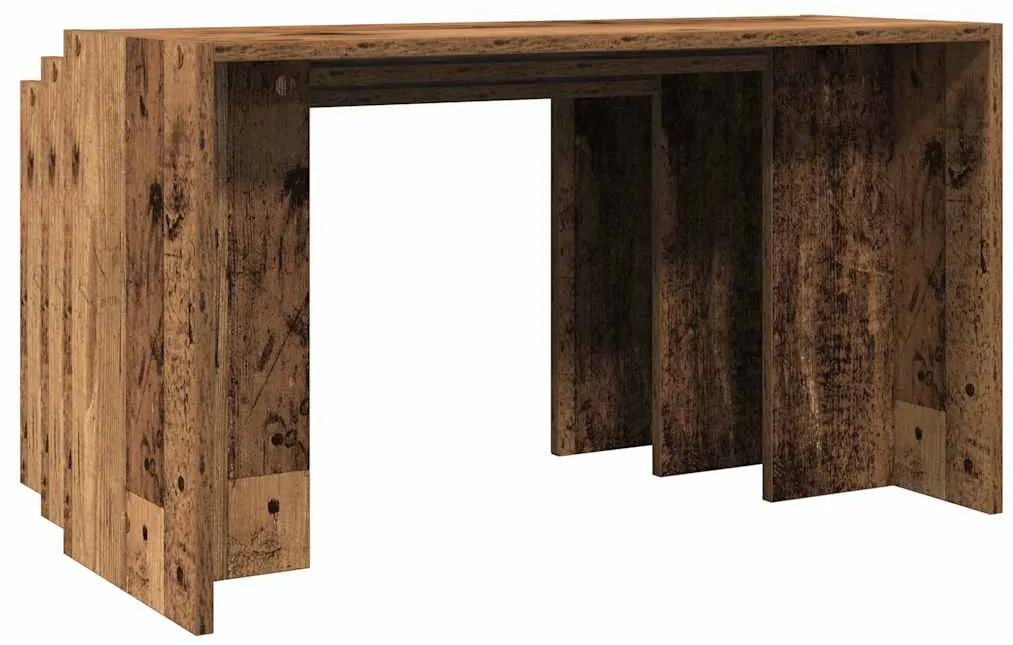 Mesas de encastrar 3 pcs derivados de madeira madeira velha