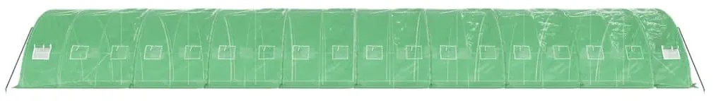 Estufa com estrutura de aço 90 m² 18x5x2,3 m verde