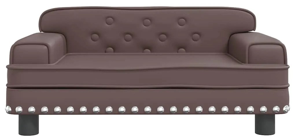 Cama para cães 70x45x30 cm couro artificial castanho