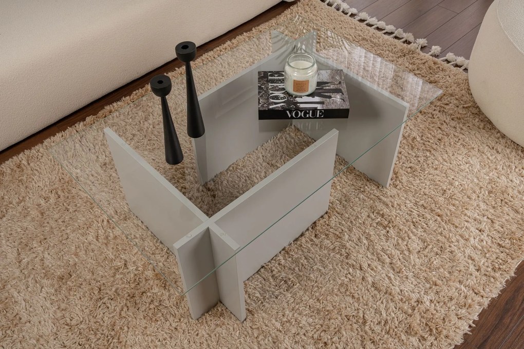 Mesa de Centro Vetrino – Cinzento – 105x40x65 cm
