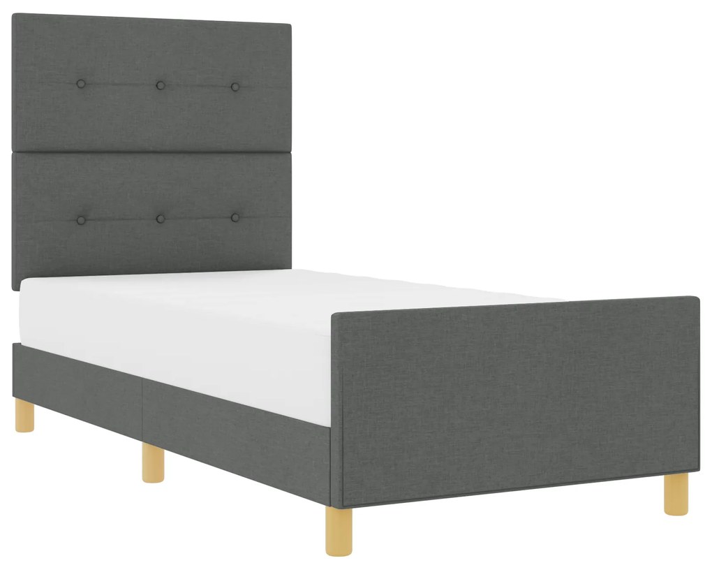 Cama vidaXL Cinza Escuro 80x200 cm de Tecido