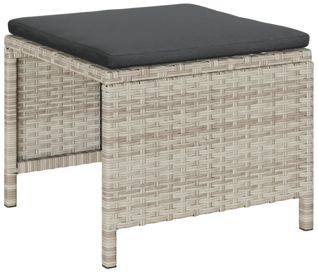Conjunto de Sofás para Exterior Cinza claro e cinza escuro