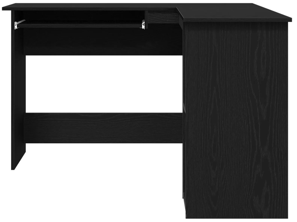 Escrivaninha vidaXL em Preto Carvalho de 120x140x75 cm em Madeira Enge