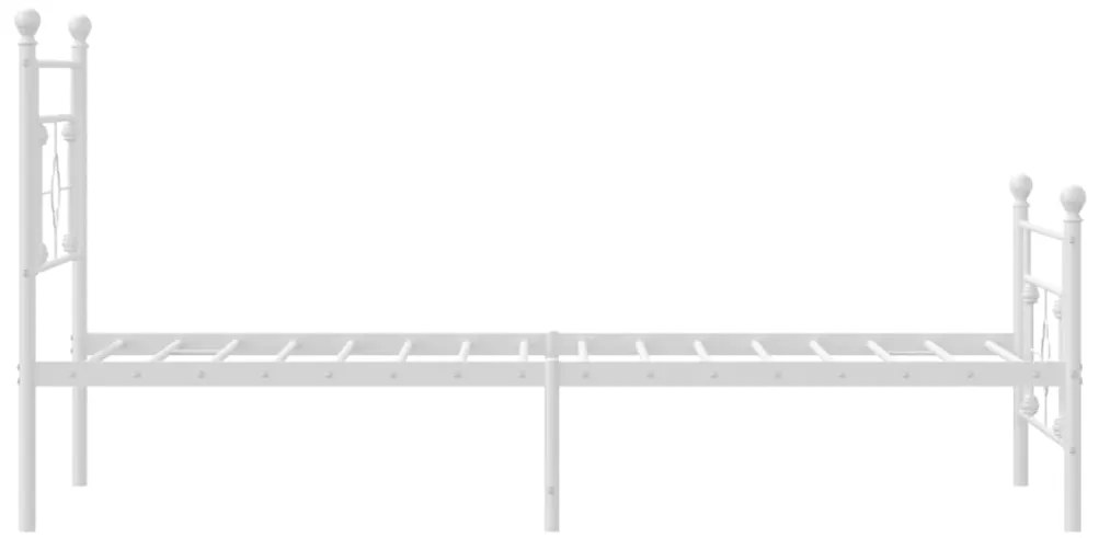 Estrutura de cama com cabeceira e pés 107x203 cm metal branco
