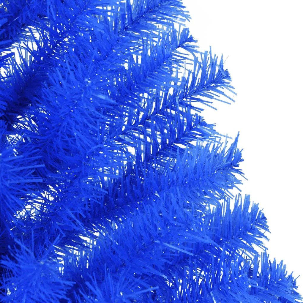 Meia árvore de Natal artificial com suporte 150 cm PVC azul