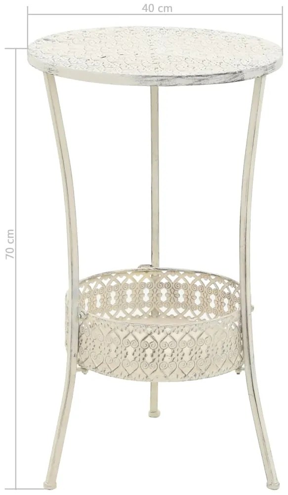 Mesa bistrô estilo vintage redonda metal 40x70 cm branco