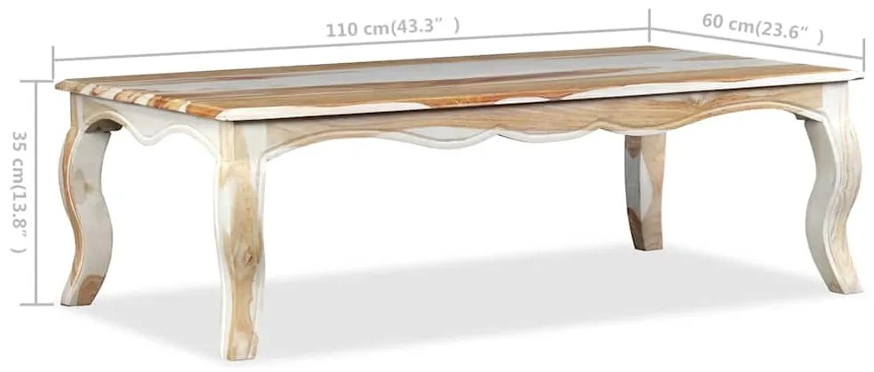 Mesa de centro madeira de acácia maciça 110x60x35 cm