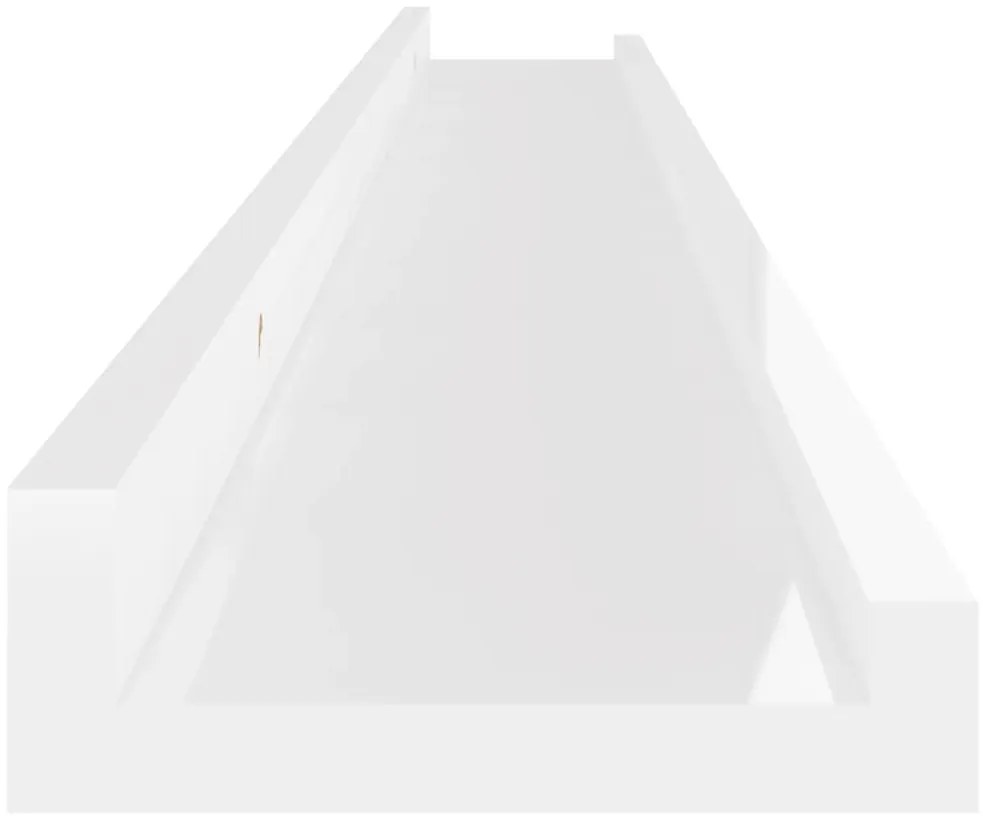 Prateleiras de parede 4 pcs 100x9x3 cm branco brilhante
