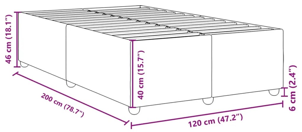 Estrutura de cama sem colchão 120x200 cm tecido castanho-escuro