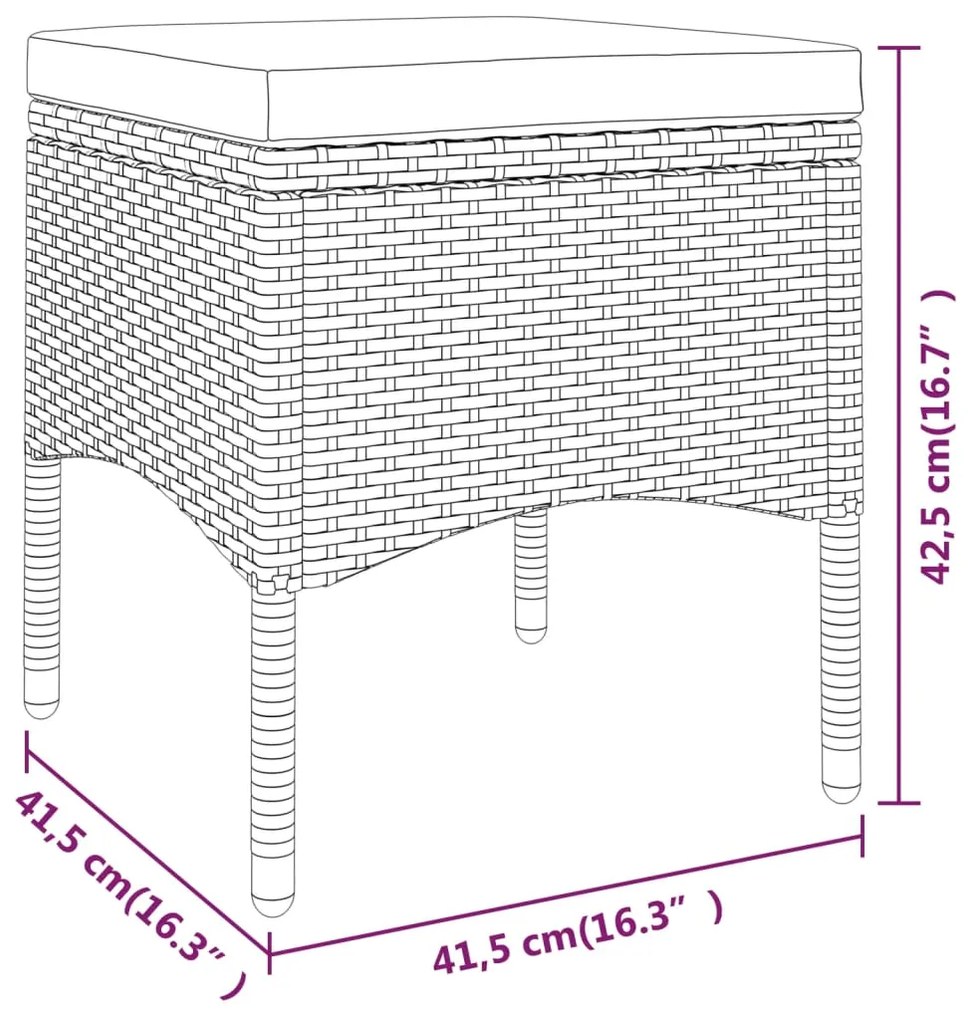 5 pcs conjunto bistrô de jardim vime PE e vidro temperado bege