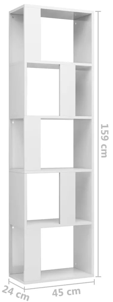 Estante/divisória derivados de madeira branco brilhante