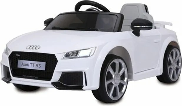 Carro elétrico para crianças 12V Audi TT RS pneus de borracha maciça, banco em pele sintética Branco