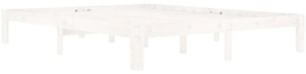 Estrutura de cama 160x200 cm pinho maciço branco