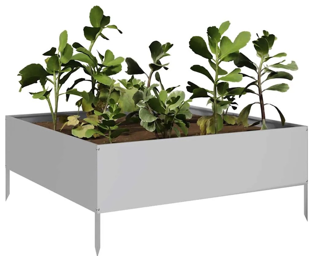 Canteiro elevado de jardim 100x100x25 cm aço galvanizado
