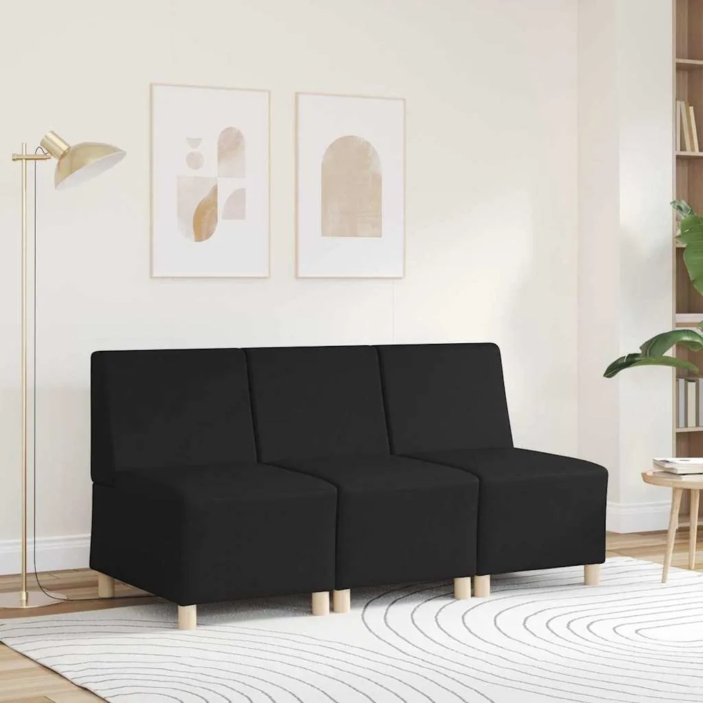 Poltrona sem braços couro artificial 55 cm preto