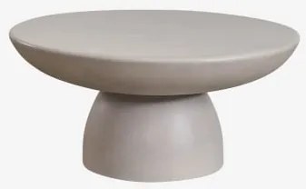 Mesa De Centro Para Jardim Redonda Ø70 Cm Em Cimento Zenadia Cinzento Areia - Sklum