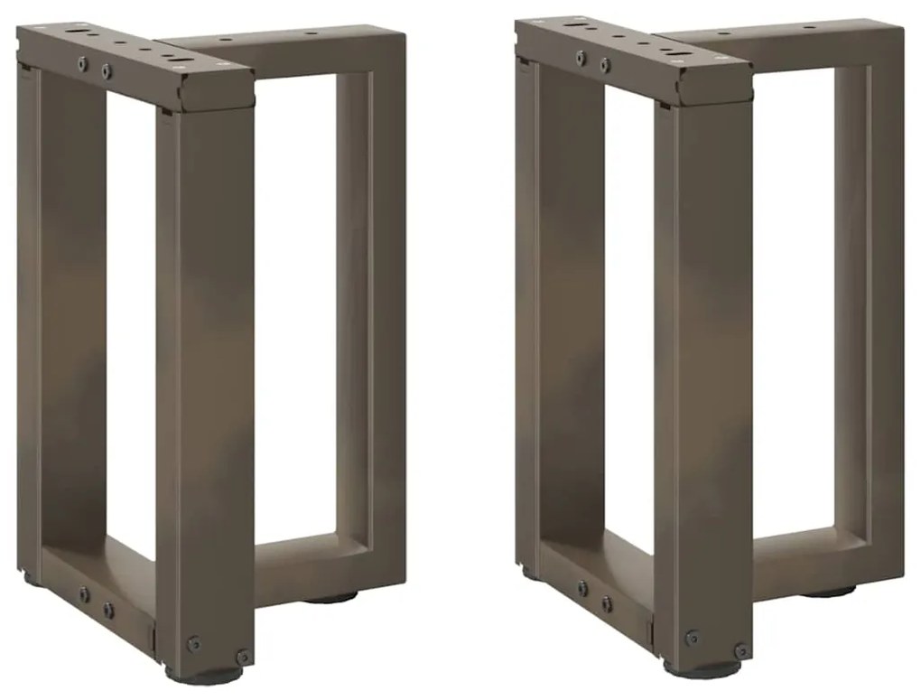 vidaXL Pés para mesa de centro em forma de T, 2 peças, preto, 28x25x(42-43) cm, aço