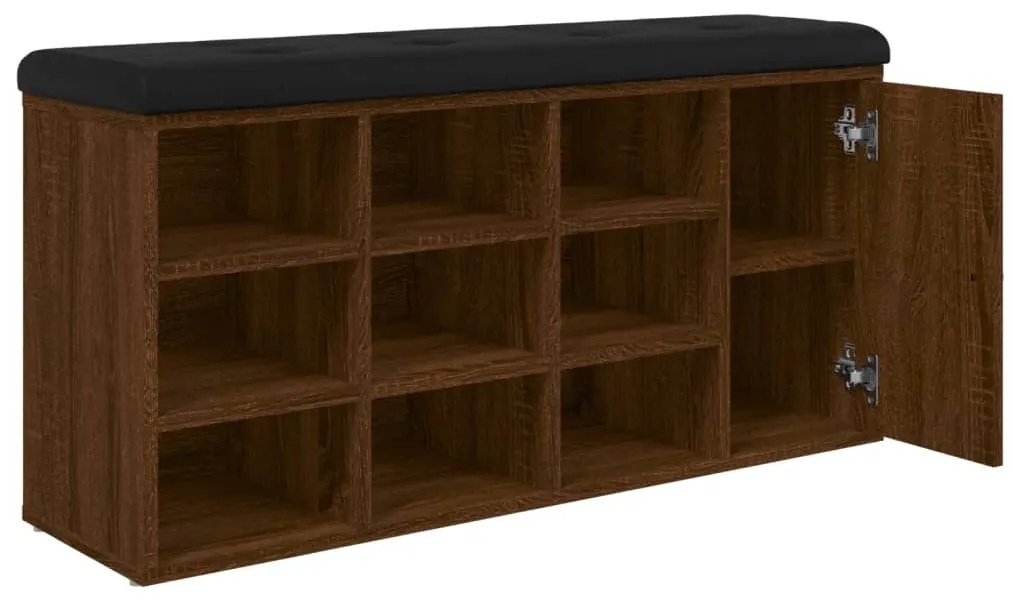 Banco sapateira 102x32x50cm derivados madeira carvalho castanho