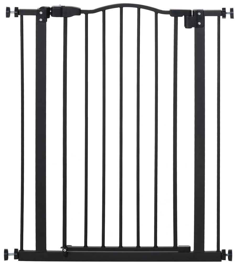 Barreira de Segurança para Cães Barreira com Largura Ajustável 74-80 cm Barreira para Cães para Escadas e Portas Preto