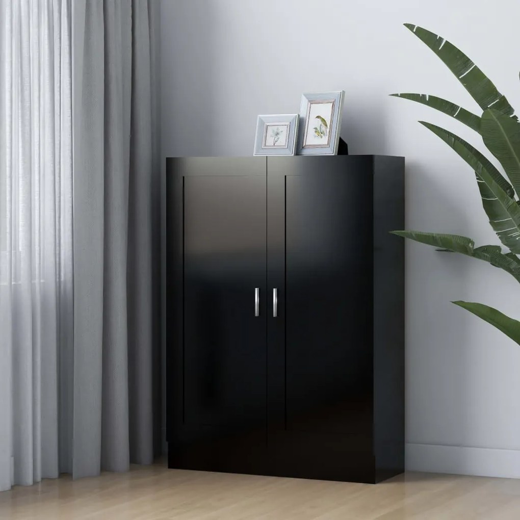 vidaXL Estante 82,5x30,5x115 cm derivados de madeira preto