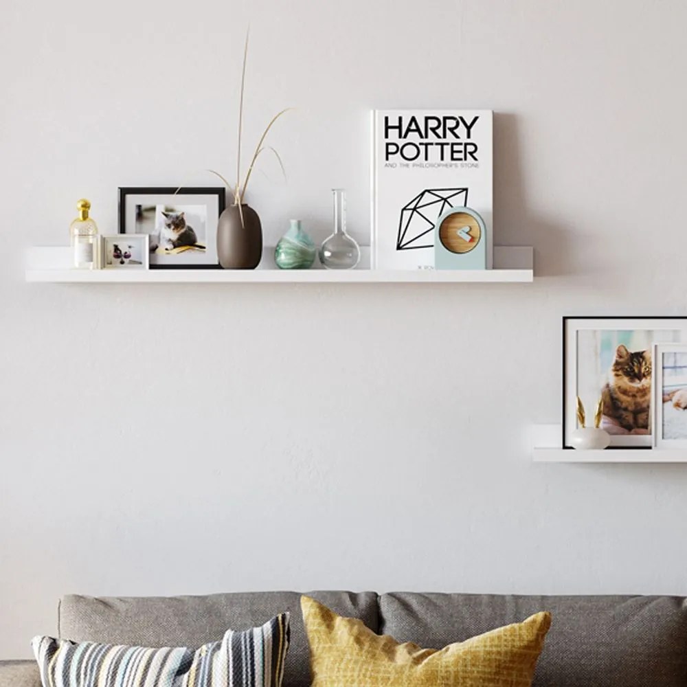 Estante de parede 10 x 110 x 5/2 cm em branco