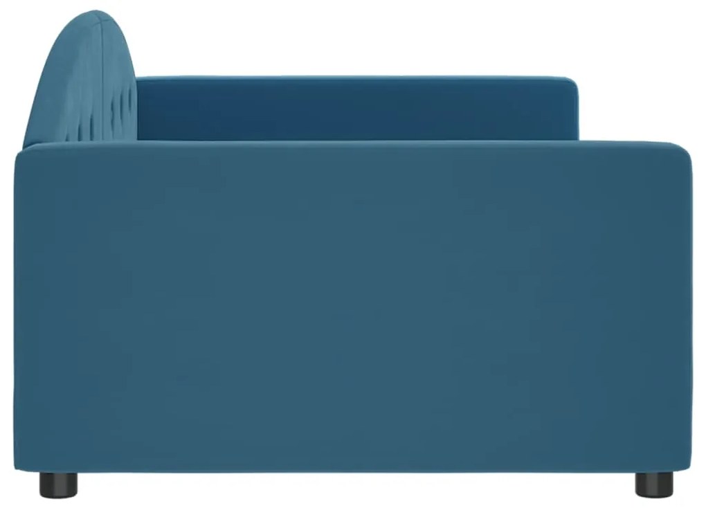 Sofá-cama 100x200 cm veludo azul