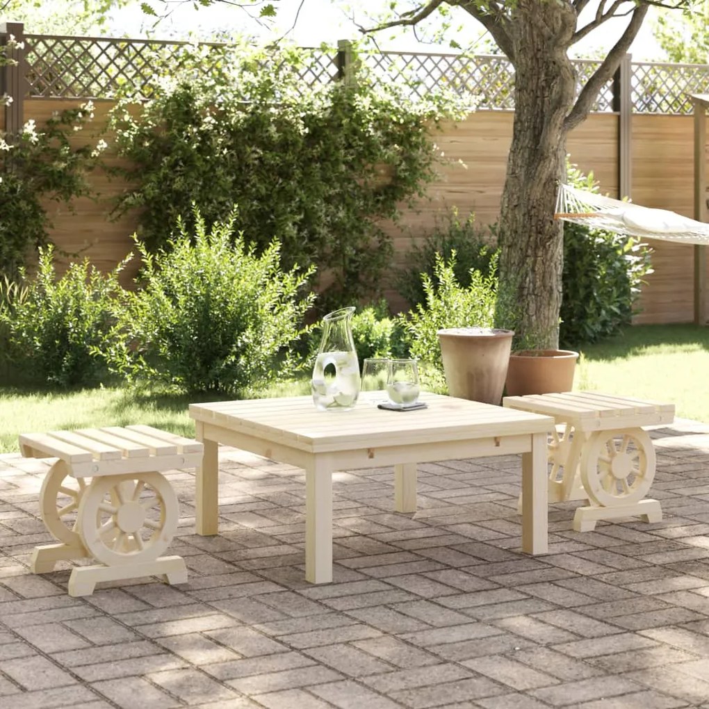 vidaXL Apoios de pés para jardim 2 pcs madeira de abeto maciça