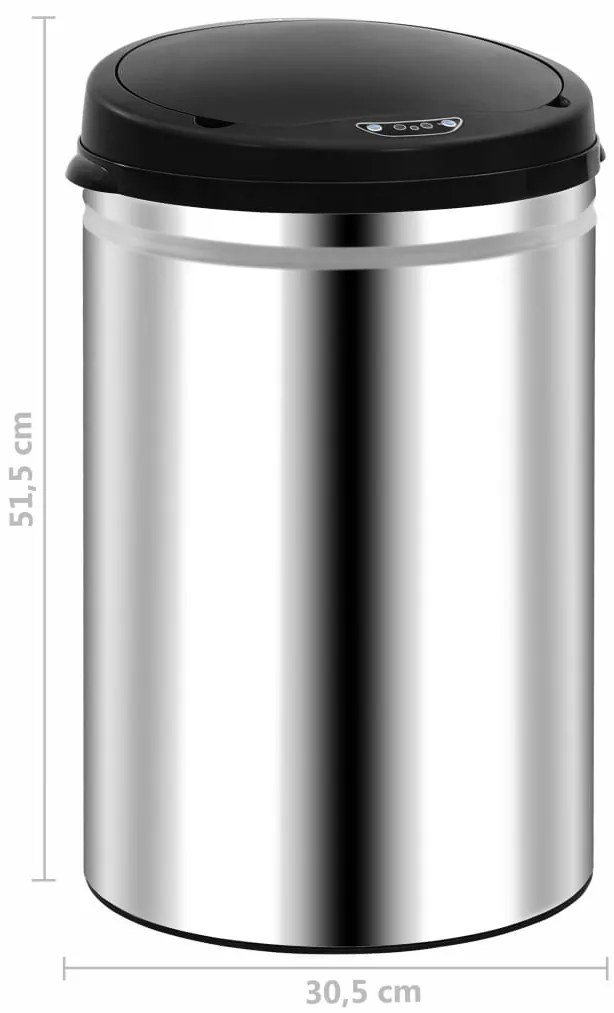 Caixote do lixo com sensor automático 30 L aço inoxidável