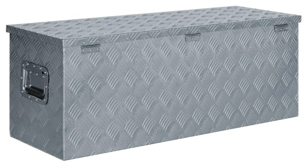 Caixa de alumínio 110,5x38,5x40 cm prateado
