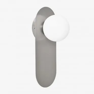 Luminária De Parede Nacariel Em Aço Inoxidável E Vidro Cinza Cromado & ↑30 Cm - Sklum