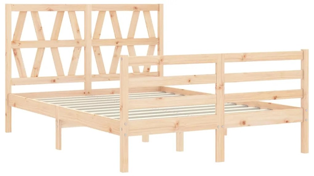 Estrutura de cama com cabeceira 140x190 cm madeira maciça