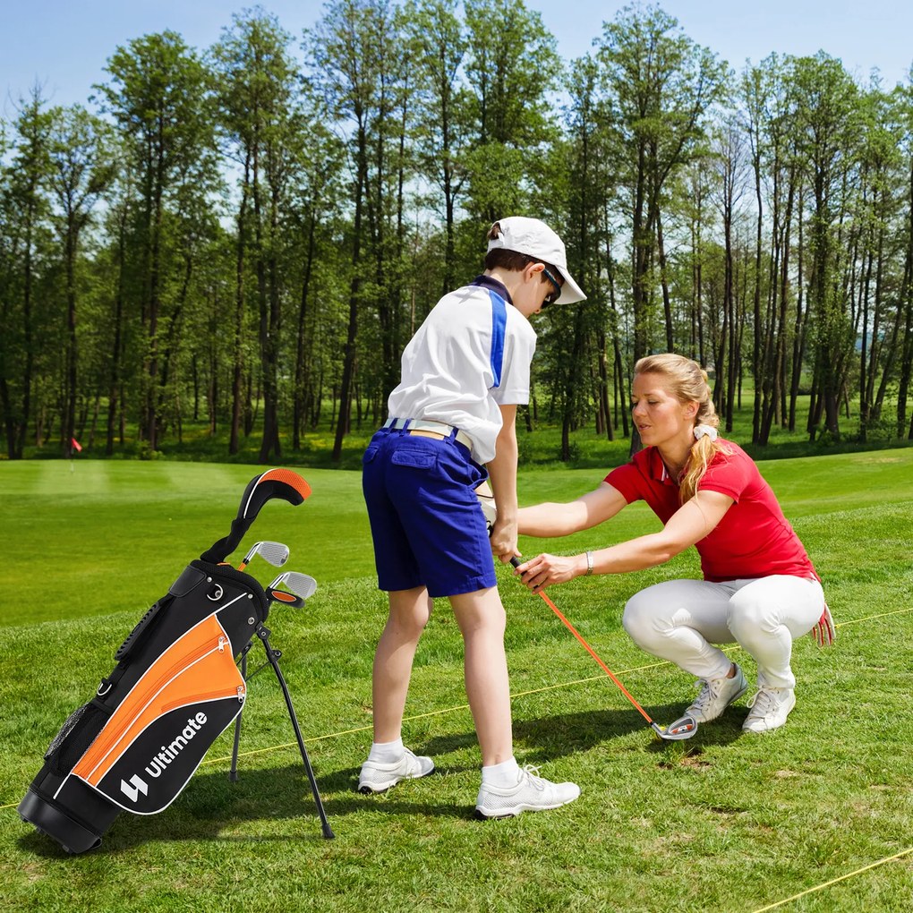 Conjunto de tacos de golfe para iniciantes com 9 peças e bolsa para tripé, design ergonômico e metal resistente
